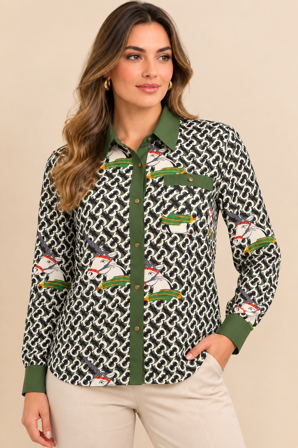 Camisa Estampada Equestre Premium