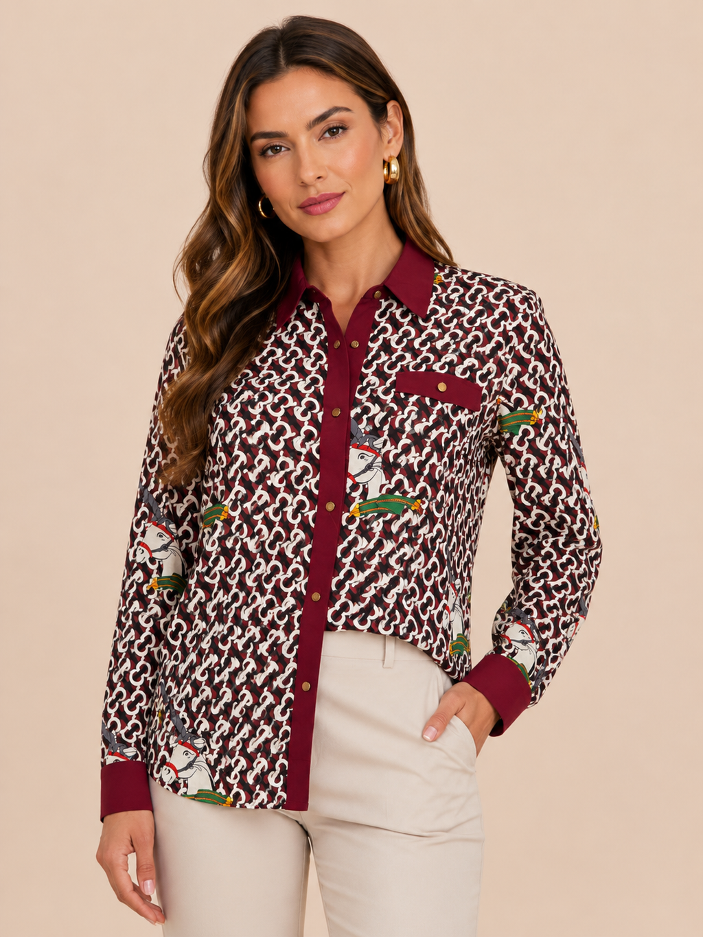 Camisa Estampada Equestre Premium