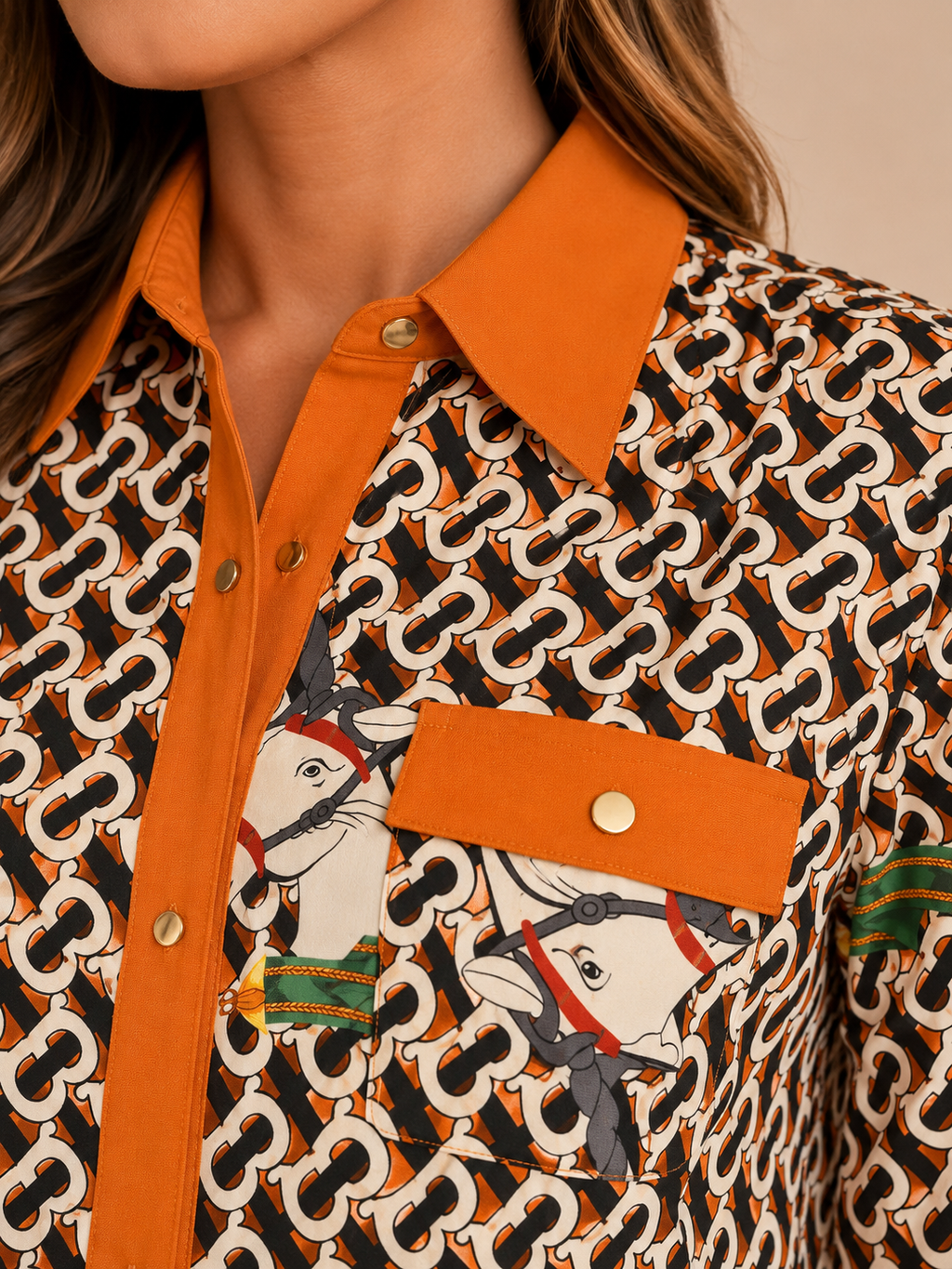 Camisa Estampada Equestre Premium