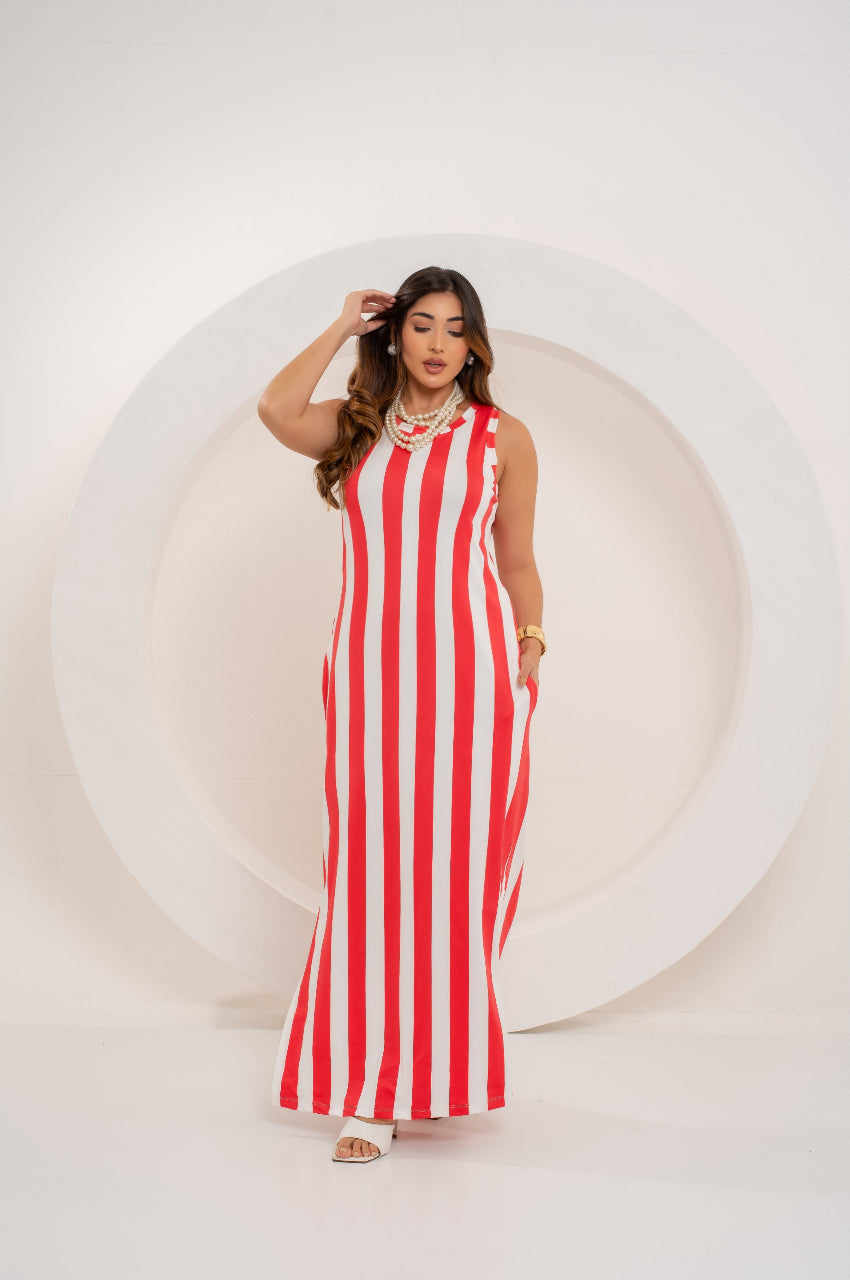 Vestido Longuinho Listrado