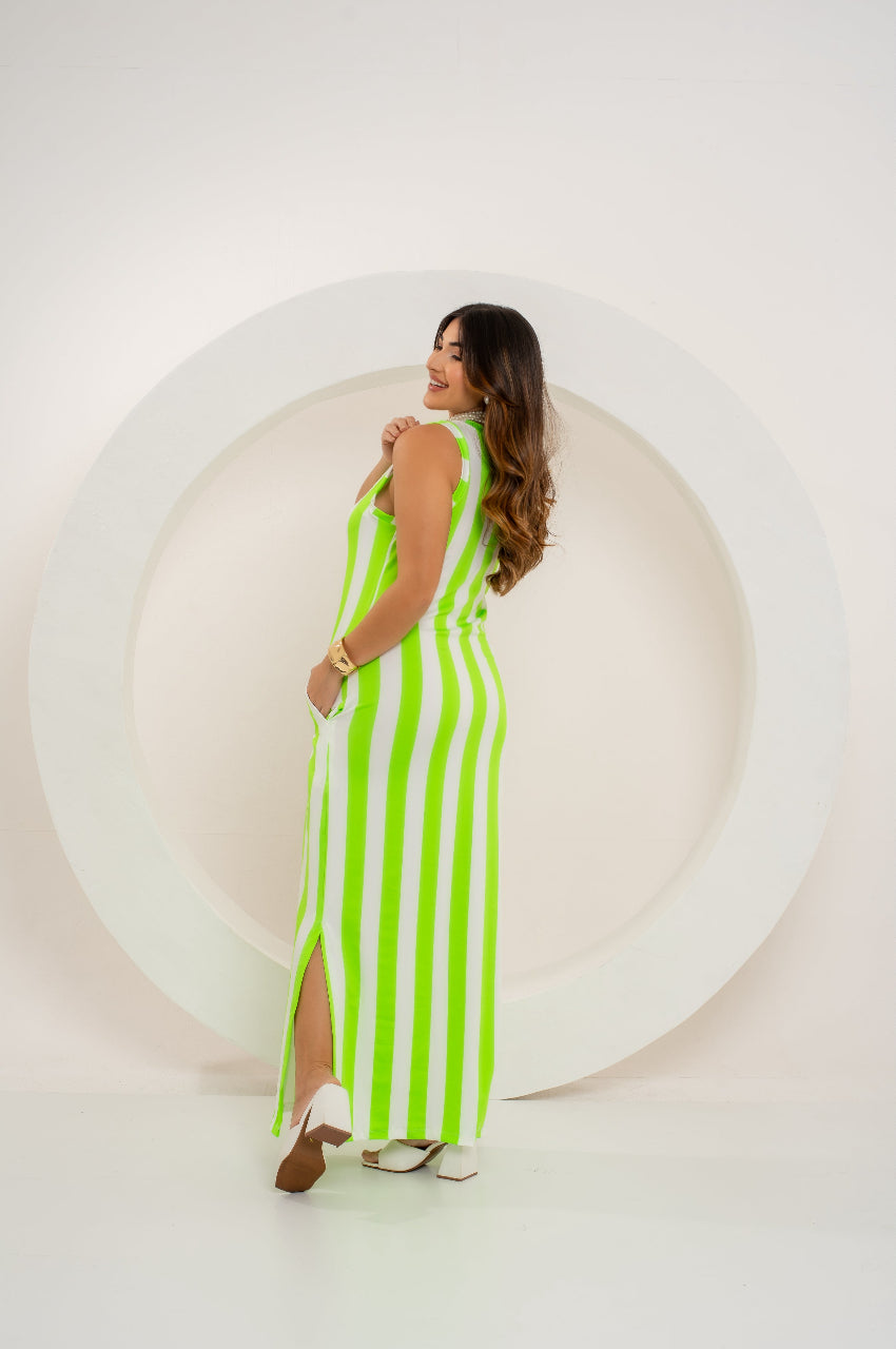 Vestido Longuinho Listrado