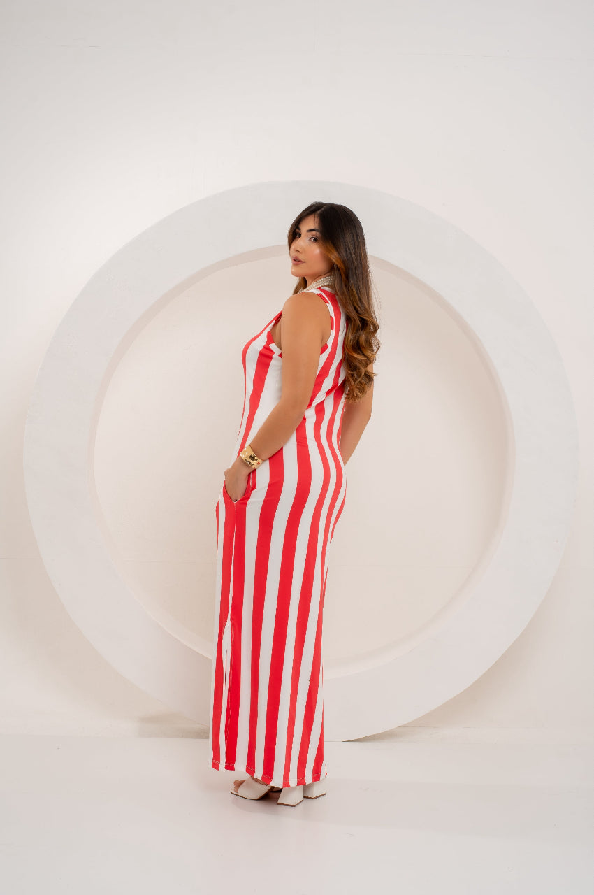 Vestido Longuinho Listrado