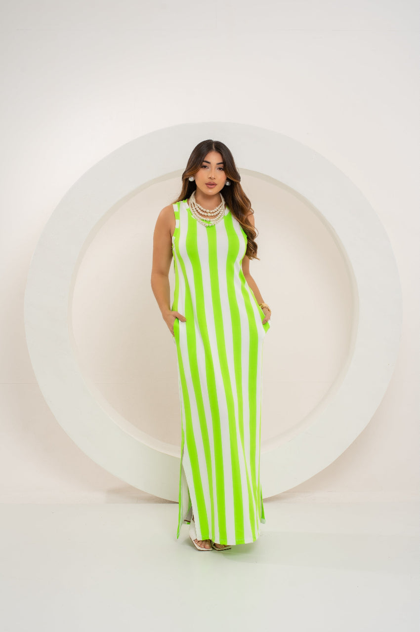 Vestido Longuinho Listrado